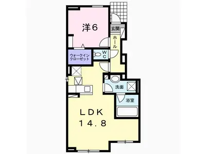 グレイス M-A(1LDK/1階)の間取り写真