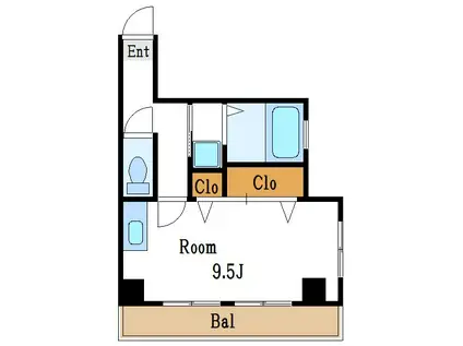 第一小林ハイツ(1K/2階)の間取り写真
