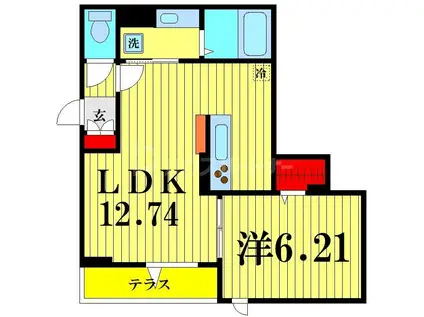 サイドコート(1LDK/1階)の間取り写真