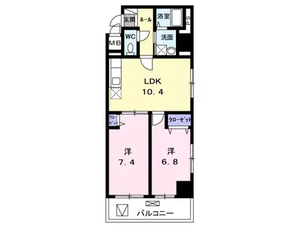 パルカーノ(2LDK/3階)の間取り写真