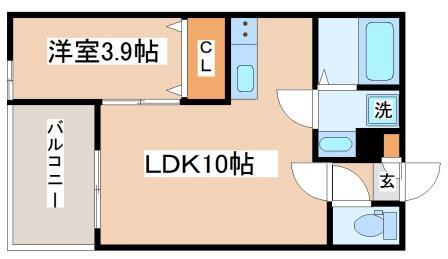 グランユイナス塩屋(1LDK/1階)の間取り写真