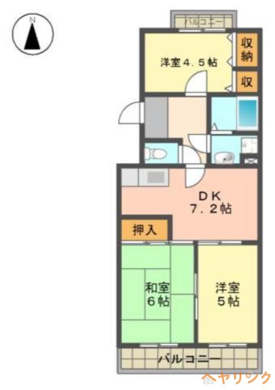 プランタンハイツ(3DK/3階)の間取り写真