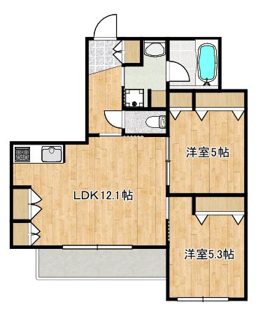 生田1丁目ヘーベルメゾン(2LDK/3階)の間取り写真