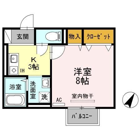 たんぽぽ(1K/1階)の間取り写真