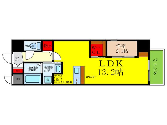 ONLYONE池田新町(1LDK/3階)の間取り写真