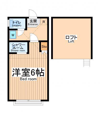 アンベリール(1K/2階)の間取り写真