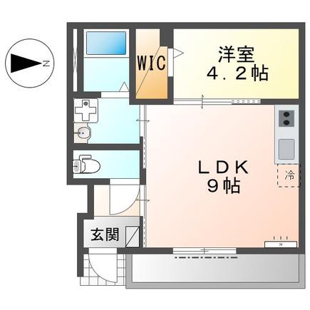 大和高田市有井アパート(1LDK/1階)の間取り写真