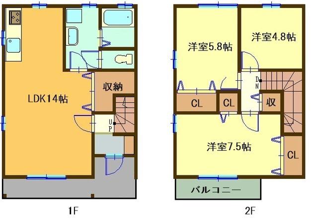 メゾン・ラバンテA(3LDK/1階)の間取り写真