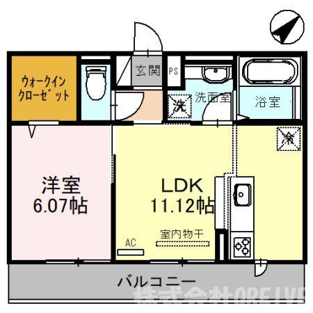 フラン小柿(1LDK/3階)の間取り写真