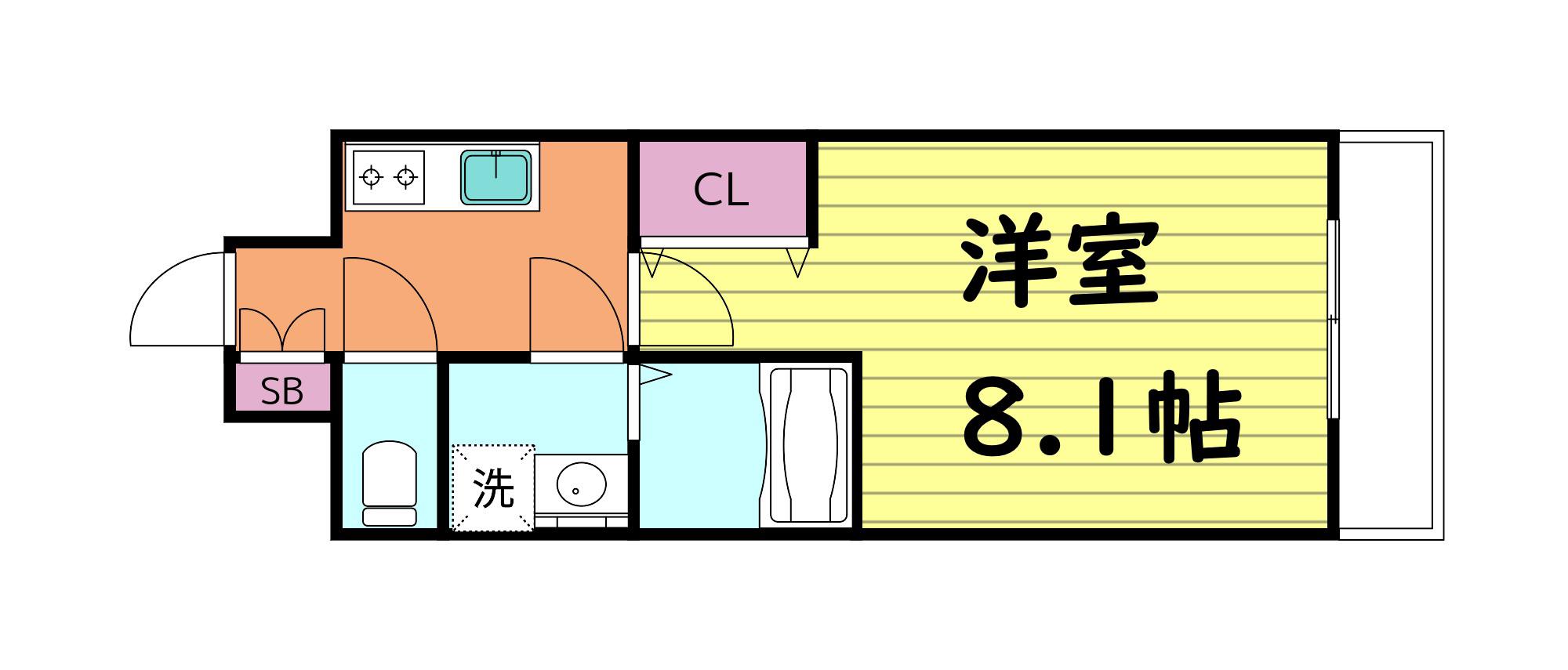 S-RESIDENCE緑橋SERIO(1K/6階)の間取り写真