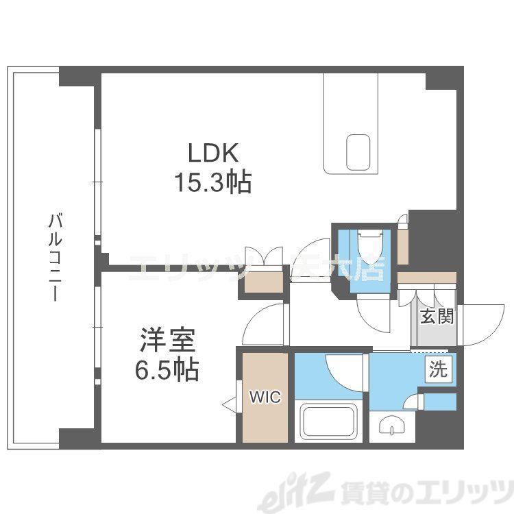 プレサンス東淀川駅前プローシェ(1LDK/15階)の間取り写真