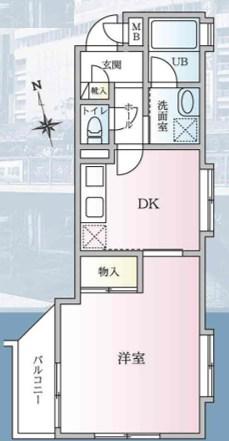 湘南ラハイナ(1DK/2階)の間取り写真