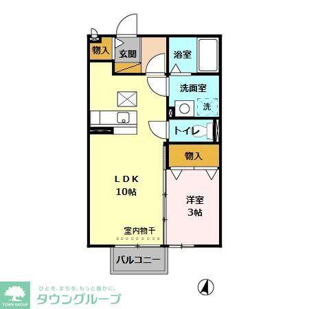 カトルセゾンA(1LDK/1階)の間取り写真