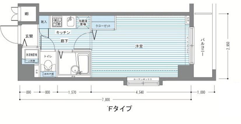 レジディア多摩川(1K/4階)の間取り写真