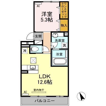 アプリコット(1LDK/1階)の間取り写真