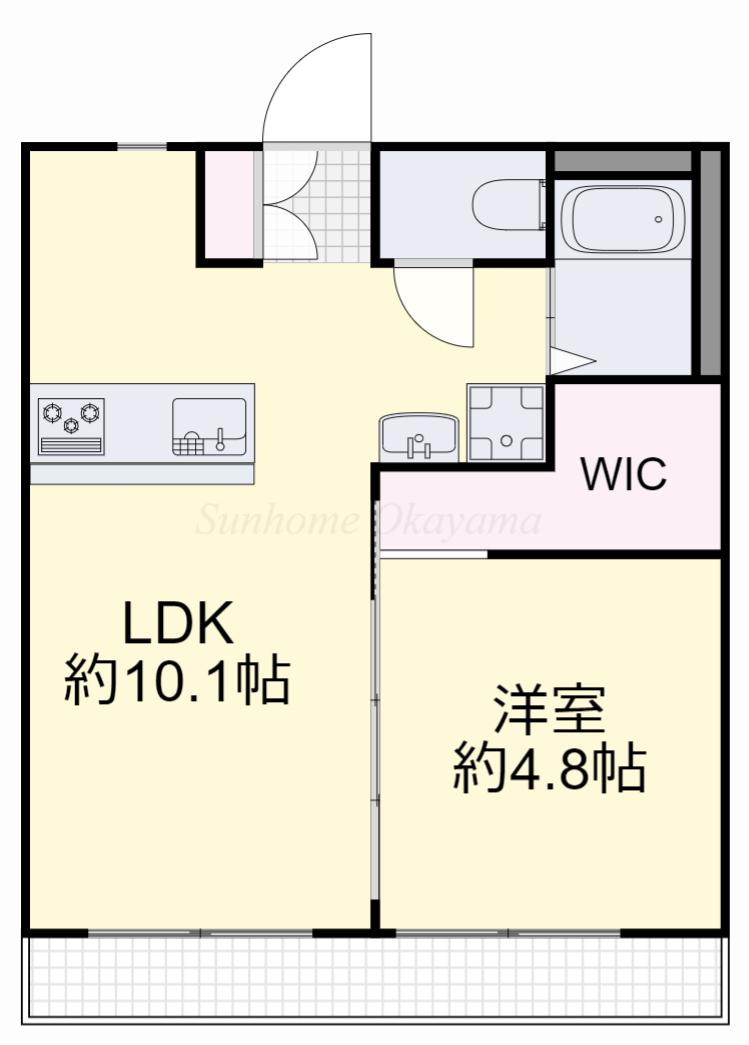 メゾン富田(1LDK/1階)の間取り写真