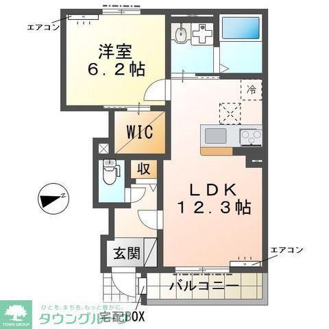 ロンドゥネージュ -ROND DE NEIGE -(1LDK/1階)の間取り写真