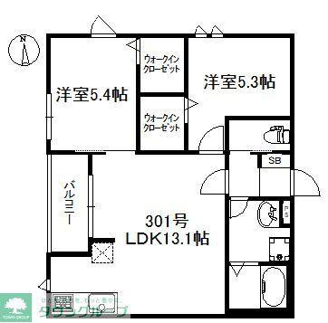 NEXUS姪浜 722(2LDK/3階)の間取り写真