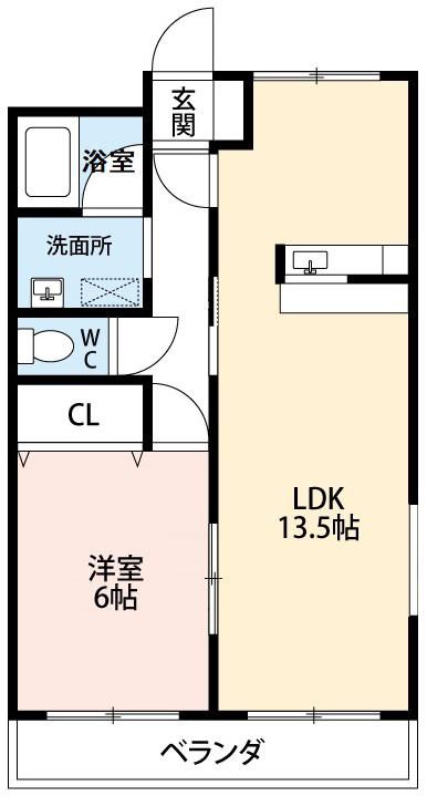 リバーパーク八帖(1LDK/1階)の間取り写真