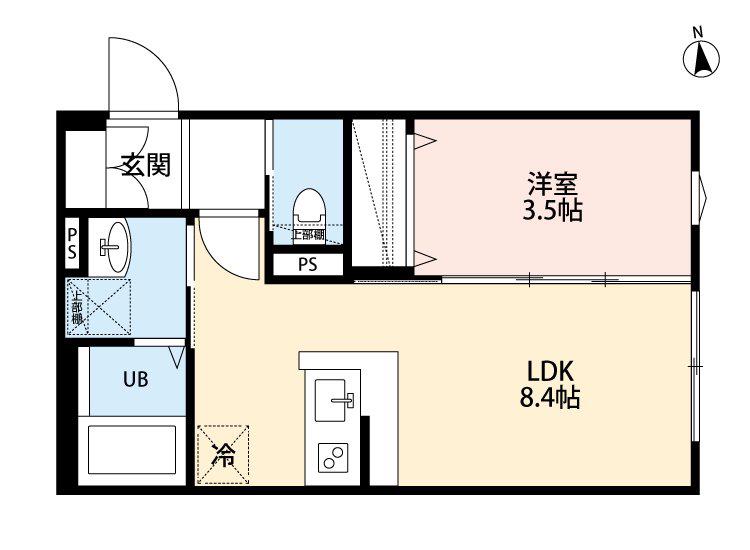 ROBOT HOME 竹ノ塚(1LDK/3階)の間取り写真