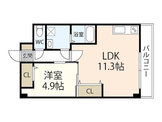 メゾンドW(1LDK/1階)の間取り写真