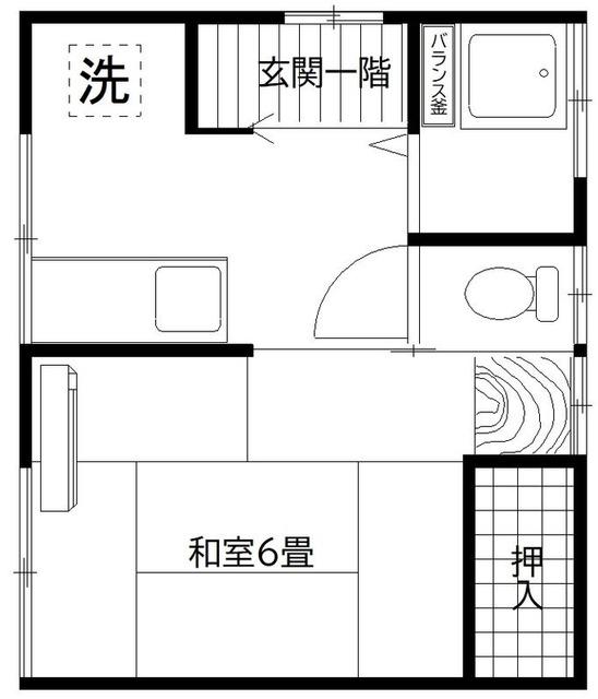 さくらいそう(1K/2階)の間取り写真