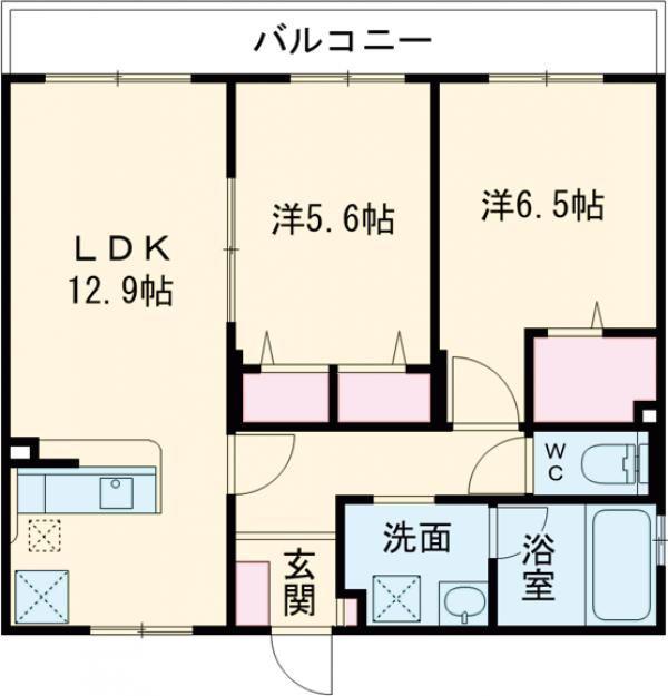 FELICIAS(2LDK/4階)の間取り写真