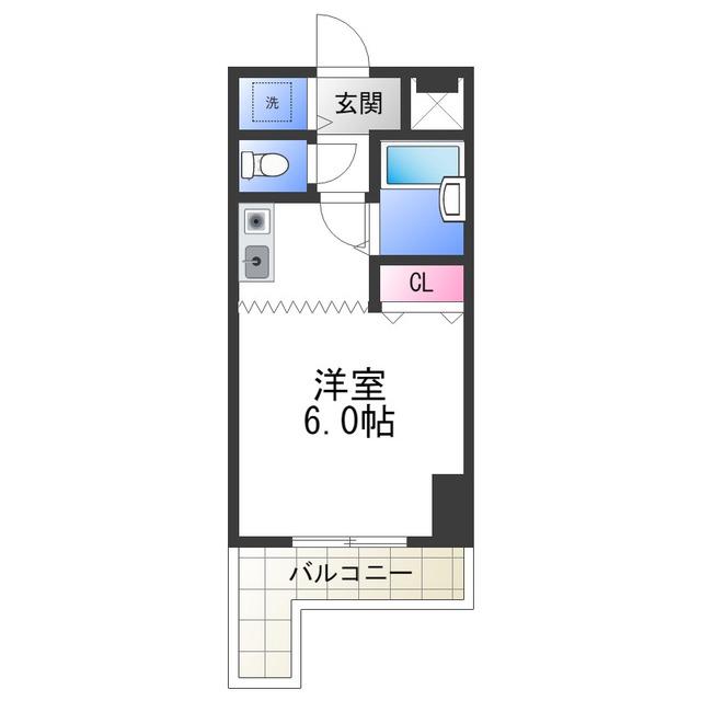 レジデンス川原(1K/7階)の間取り写真