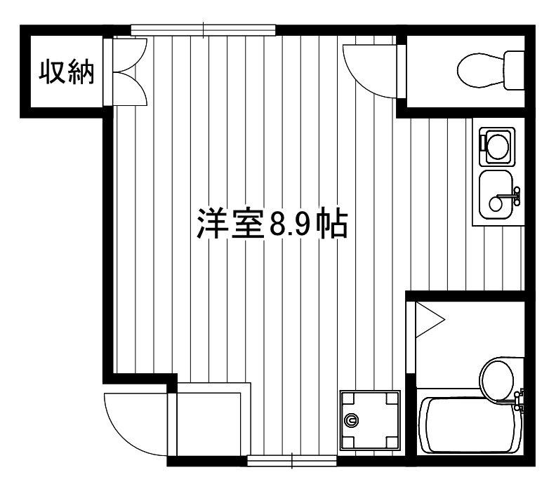 IKフラット3(ワンルーム/1階)の間取り写真