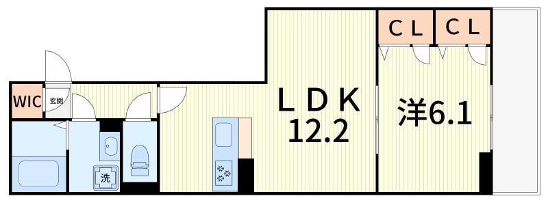 ルリアン北小岩II(1LDK/2階)の間取り写真