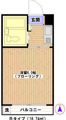 NKハイム(1K/3階)の間取り写真