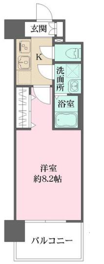 リヴェント玉造(1K/6階)の間取り写真