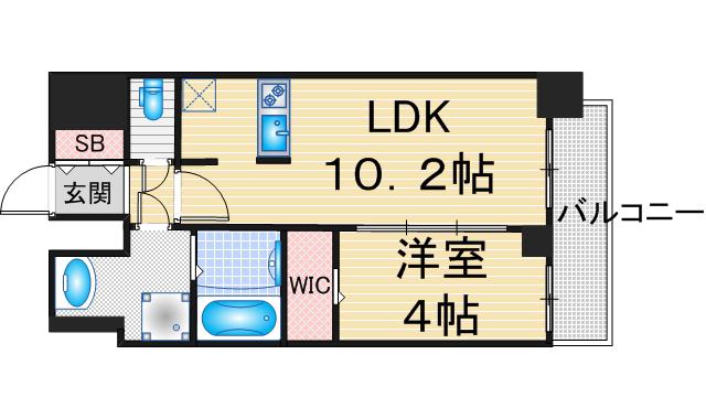 メイクスWアート丸の内(1LDK/14階)の間取り写真