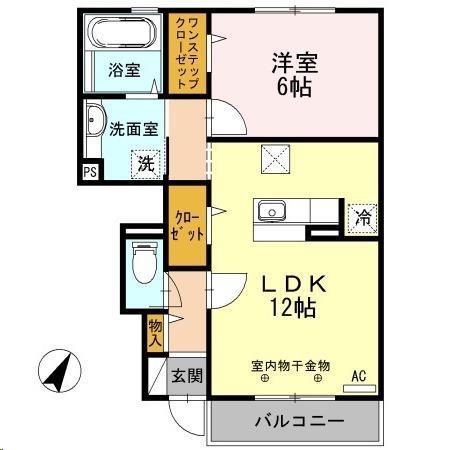 ミクスト(1LDK/1階)の間取り写真