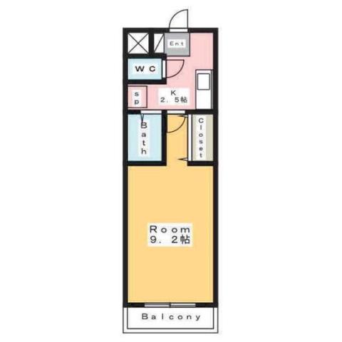 A・CITY弁天(1K/3階)の間取り写真