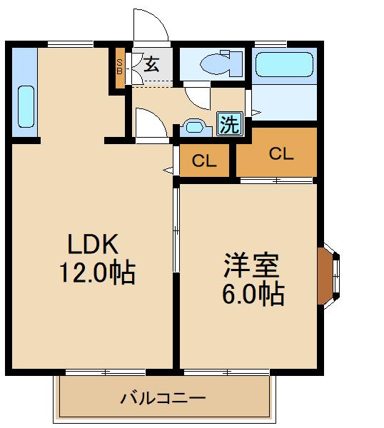 フロイディハイツ(1LDK/2階)の間取り写真