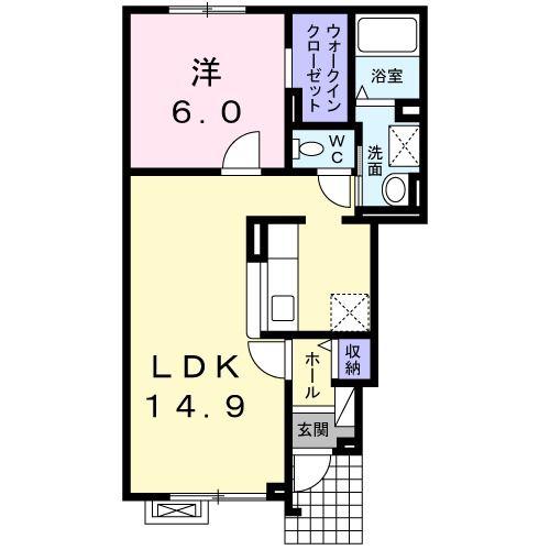 エル ゴルド(1LDK/1階)の間取り写真