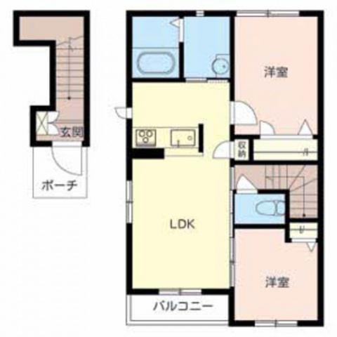 メゾン森(2LDK/2階)の間取り写真