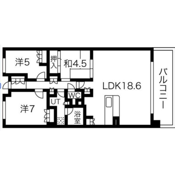 ジオ千里中央フォレストカーサH棟(3LDK/3階)の間取り写真