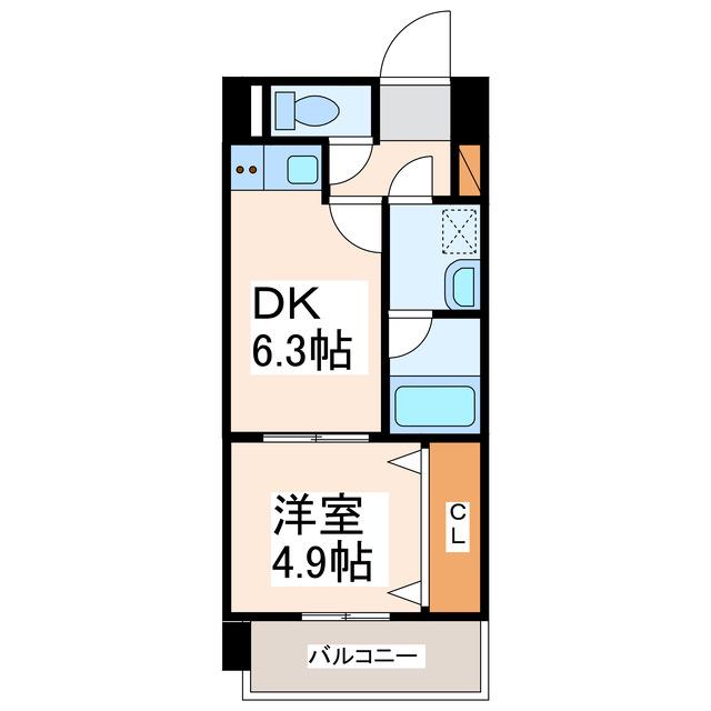 サムティ熊本駅南(1DK/4階)の間取り写真