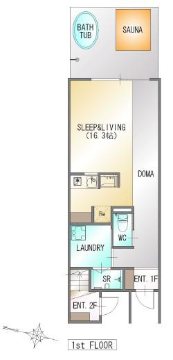 MYHOME RELAXA(ワンルーム/1階)の間取り写真