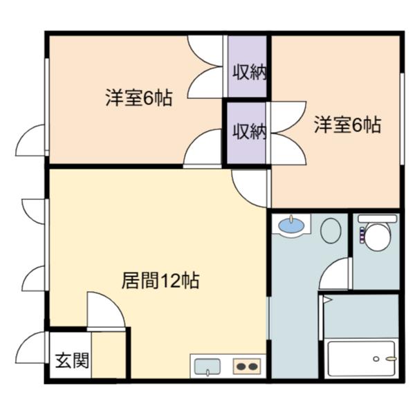 カトウハイツ21A 1階(2LDK/1階)の間取り写真
