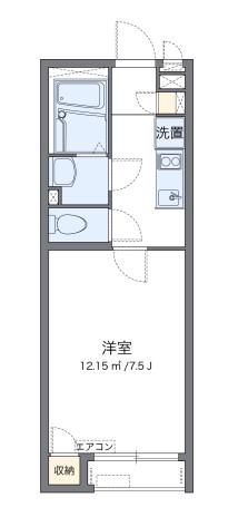 クレイノ楠谷23(1K/1階)の間取り写真