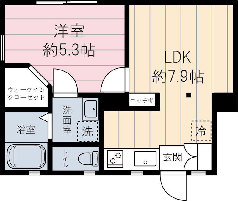 エスポワール上落合(1DK/1階)の間取り写真