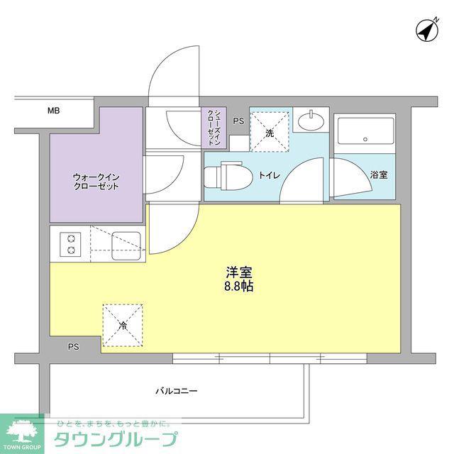 スタイリオ中延IIウエスト(ワンルーム/4階)の間取り写真