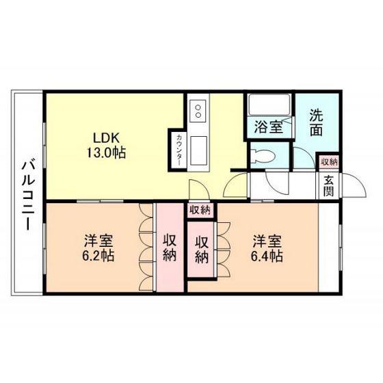 MT.VIEW大久保(2LDK/2階)の間取り写真