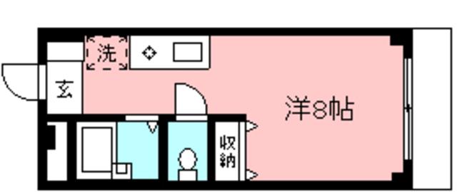 ブランドール.U(ワンルーム/2階)の間取り写真