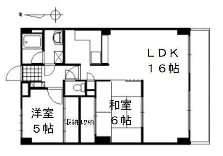 セントラルハイツ(2LDK/6階)の間取り写真