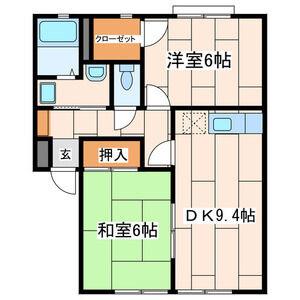 ウィンドワード(2DK/1階)の間取り写真