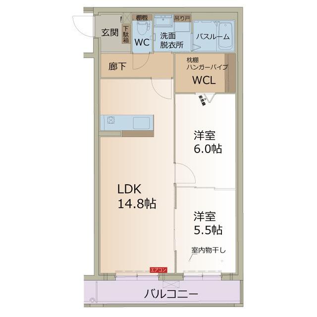 ラフォーレ西可児(2LDK/1階)の間取り写真